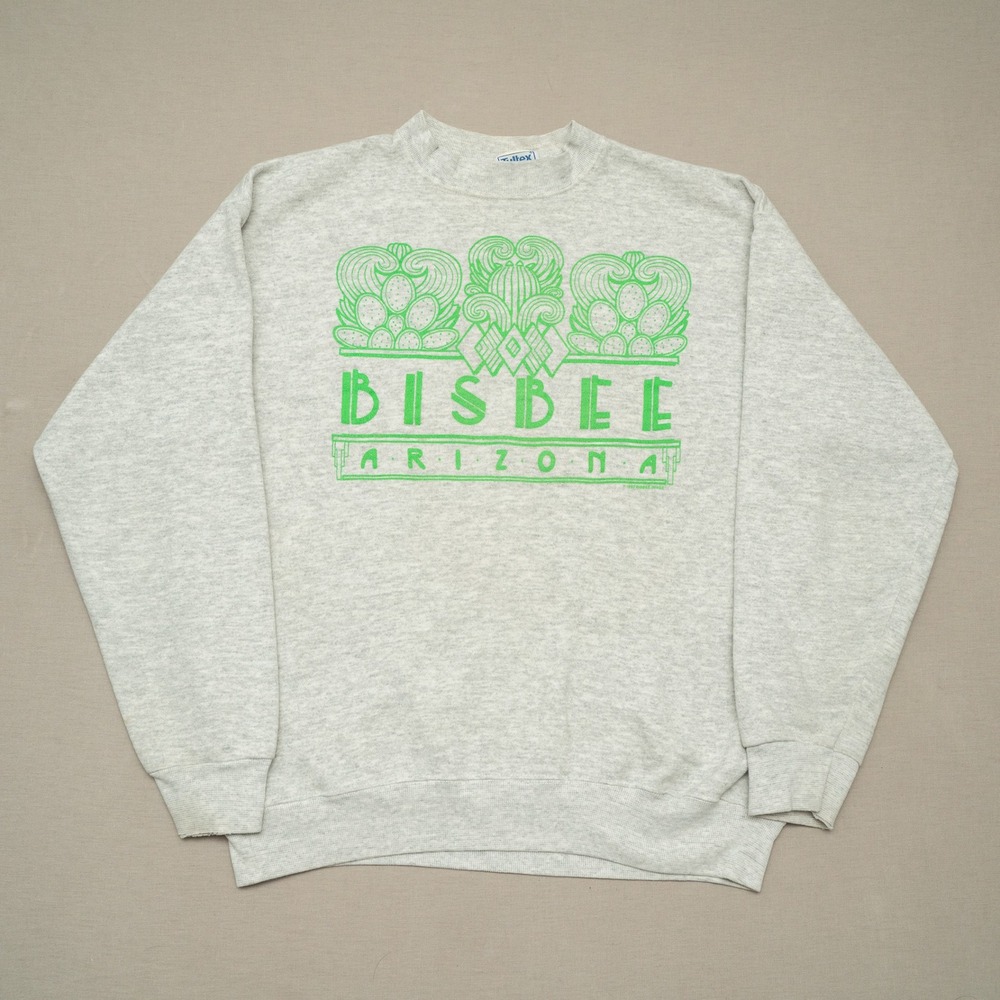 Vintage 90s 1990 Bisbee Arizona Souvenir Sweatshirt Gray Tultex Maximum Sweats L